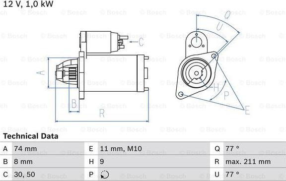 BOSCH 0 986 019 151 - Motorino d'avviamento www.autoricambit.com