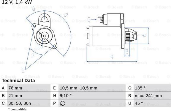 BOSCH 0 986 014 840 - Motorino d'avviamento www.autoricambit.com