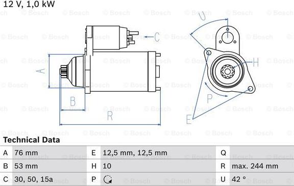 BOSCH 0 986 014 820 - Motorino d'avviamento www.autoricambit.com