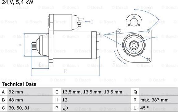 BOSCH 0 986 015 430 - Motorino d'avviamento www.autoricambit.com