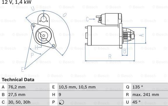 BOSCH 0 986 015 050 - Motorino d'avviamento www.autoricambit.com