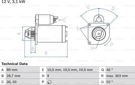 BOSCH 0 986 016 550 - Motorino d'avviamento www.autoricambit.com