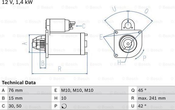 BOSCH 0 986 016 350 - Motorino d'avviamento www.autoricambit.com