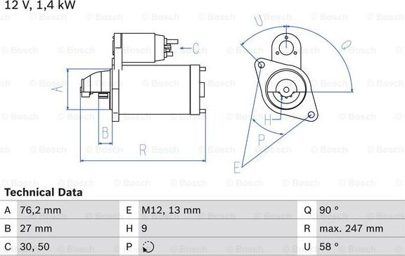 BOSCH 0 986 016 780 - Motorino d'avviamento www.autoricambit.com