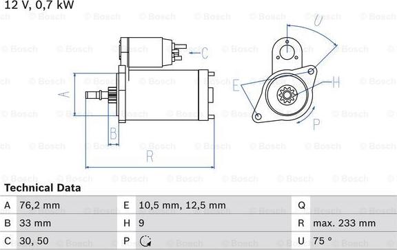 BOSCH 0 986 010 530 - Motorino d'avviamento www.autoricambit.com