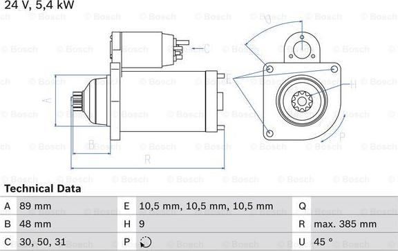 BOSCH 0 986 011 550 - Motorino d'avviamento www.autoricambit.com