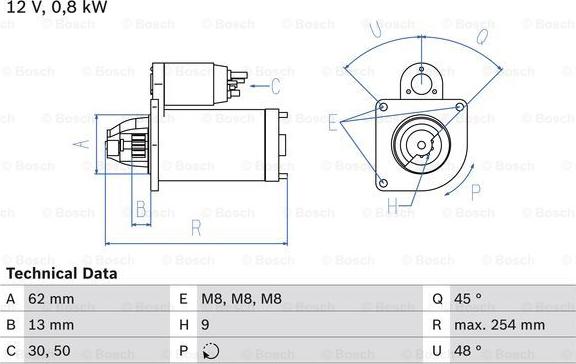 BOSCH 0 986 011 891 - Motorino d'avviamento www.autoricambit.com