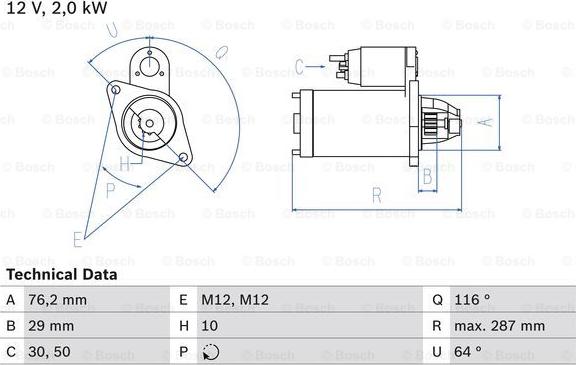 BOSCH 0 986 018 020 - Motorino d'avviamento www.autoricambit.com