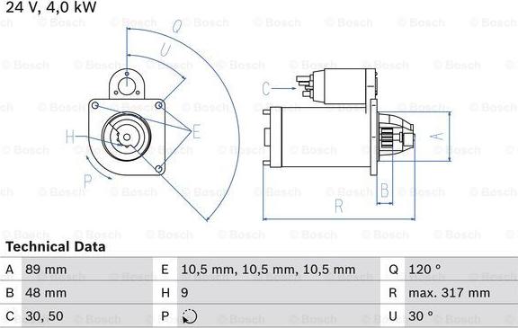 BOSCH 0 986 017 990 - Motorino d'avviamento www.autoricambit.com