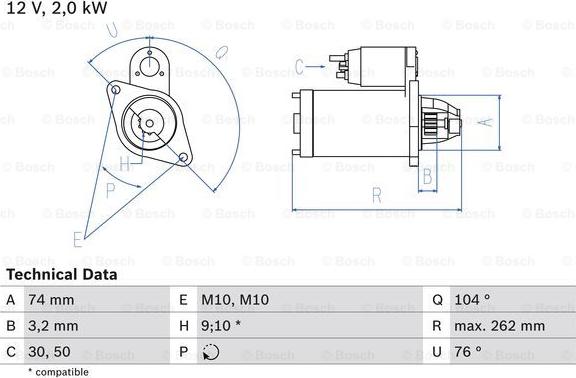 BOSCH 0 986 017 500 - Motorino d'avviamento www.autoricambit.com