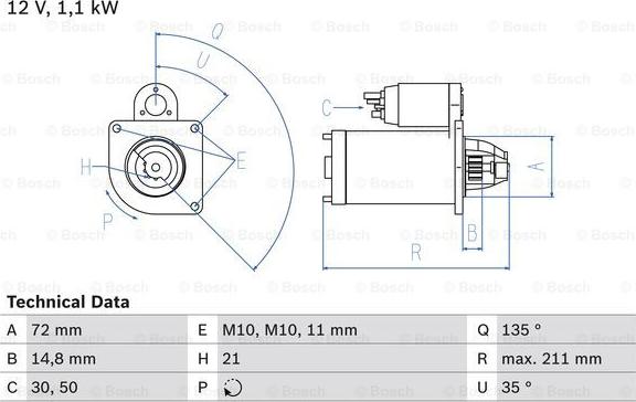 BOSCH 0 986 017 530 - Motorino d'avviamento www.autoricambit.com