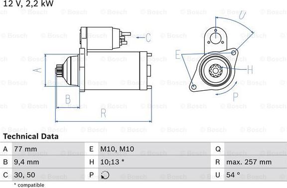 BOSCH 0 986 017 611 - Motorino d'avviamento www.autoricambit.com