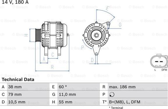Impianto elettrico:Alternatore-IVECO DAILY V 35C17K, 35S17DKP, 50C17K,  65C17DK 70C17K Dumptruck