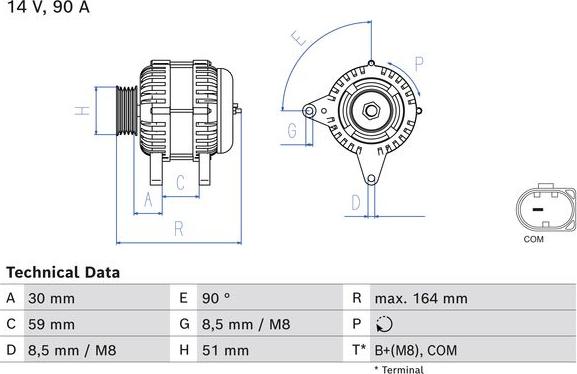 BOSCH 0 986 084 750 - Alternatore www.autoricambit.com