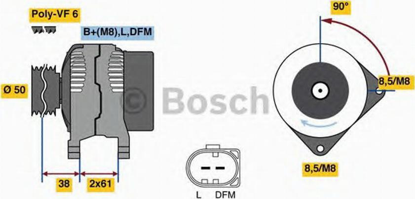 BOSCH 0986080970 - Alternatore www.autoricambit.com