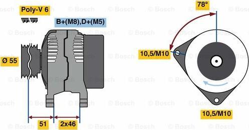 BOSCH 0 986 080 530 - Alternatore www.autoricambit.com