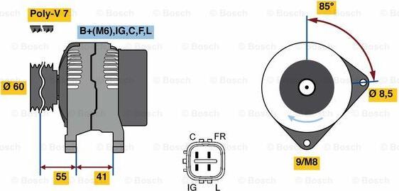 BOSCH 0 986 080 730 - Alternatore www.autoricambit.com