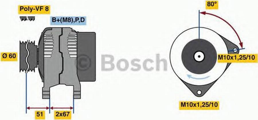 BOSCH 0986081130 - Alternatore www.autoricambit.com