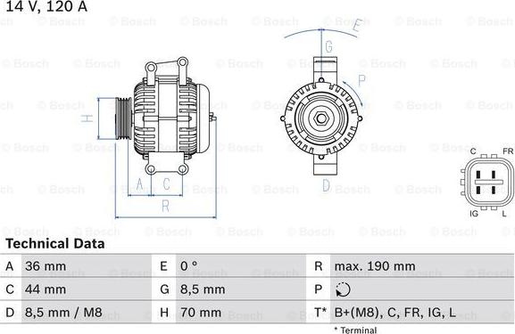 BOSCH 0 986 082 050 - Alternatore www.autoricambit.com