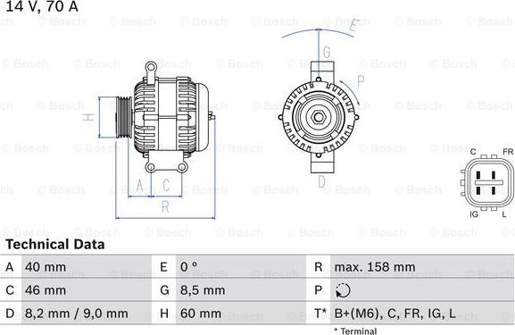 BOSCH 0 986 082 800 - Alternatore www.autoricambit.com