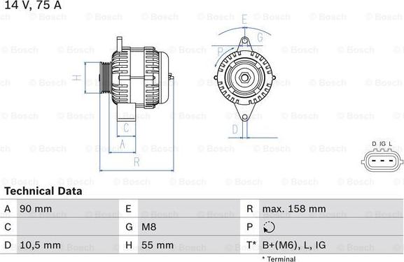 BOSCH 0 986 082 830 - Alternatore www.autoricambit.com