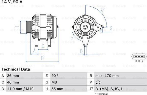 BOSCH 0 986 082 770 - Alternatore www.autoricambit.com