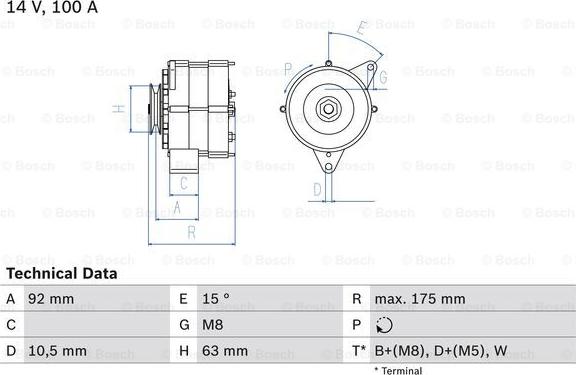 BOSCH 0 986 039 450 - Alternatore www.autoricambit.com