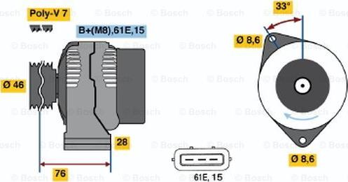 BOSCH 0 986 039 650 - Alternatore www.autoricambit.com