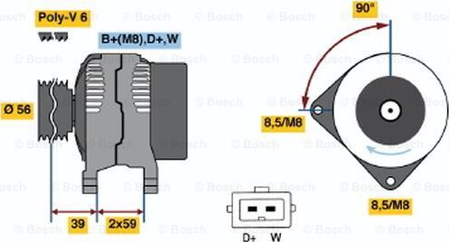 BOSCH 0 986 039 010 - Alternatore www.autoricambit.com