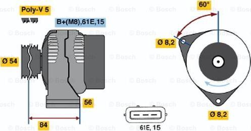 BOSCH 0 986 039 831 - Alternatore www.autoricambit.com