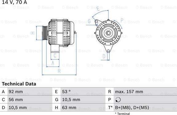 BOSCH 0 986 039 760 - Alternatore www.autoricambit.com