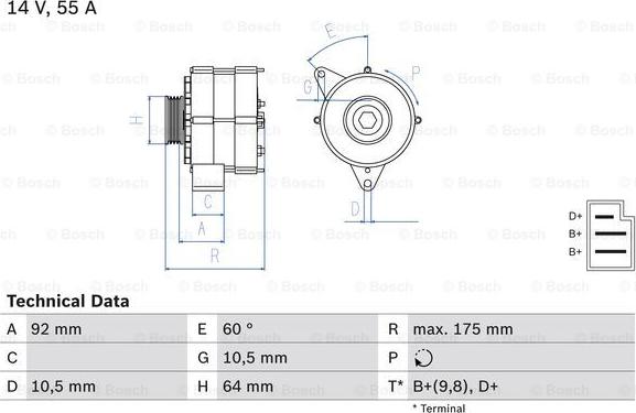 BOSCH 0 986 034 050 - Alternatore www.autoricambit.com