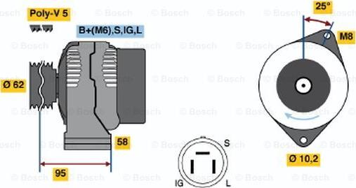 BOSCH 0 986 035 501 - Alternatore www.autoricambit.com