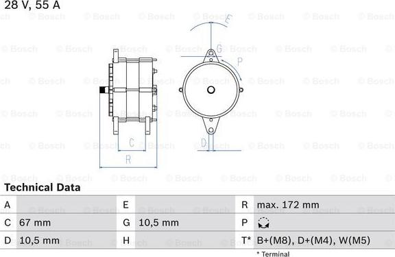 BOSCH 0 986 036 280 - Alternatore www.autoricambit.com