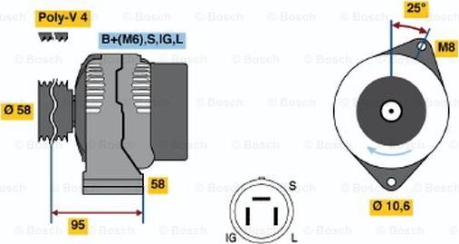 BOSCH 0 986 038 011 - Alternatore www.autoricambit.com