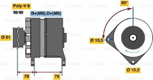 BOSCH 0 986 038 330 - Alternatore www.autoricambit.com