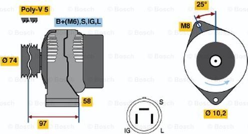 BOSCH 0 986 037 011 - Alternatore www.autoricambit.com