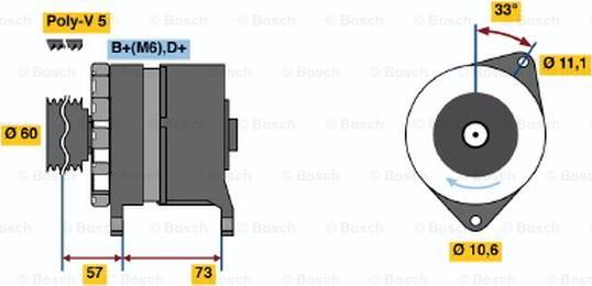 BOSCH 0 986 037 130 - Alternatore www.autoricambit.com