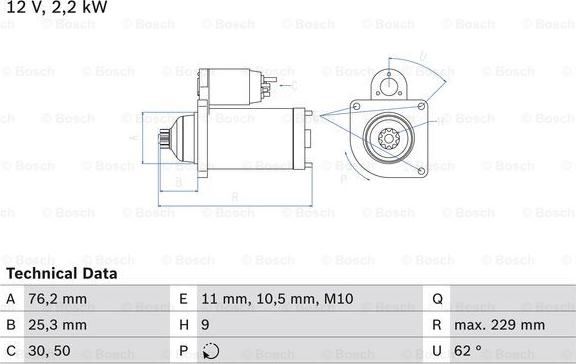 BOSCH 0 986 024 050 - Motorino d'avviamento www.autoricambit.com