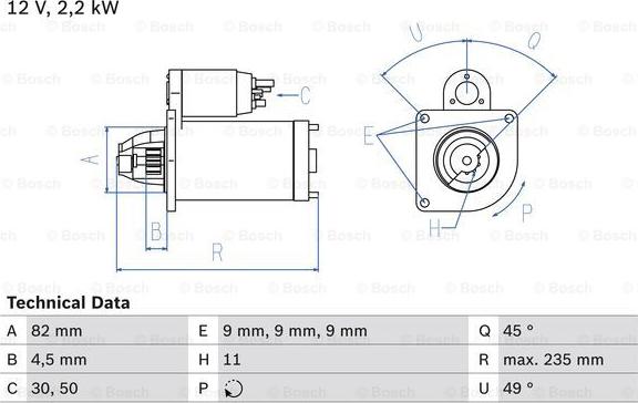 BOSCH 0 986 025 550 - Motorino d'avviamento www.autoricambit.com