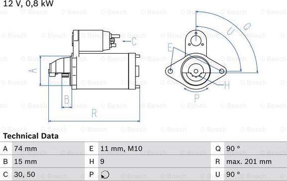 BOSCH 0 986 020 551 - Motorino d'avviamento www.autoricambit.com