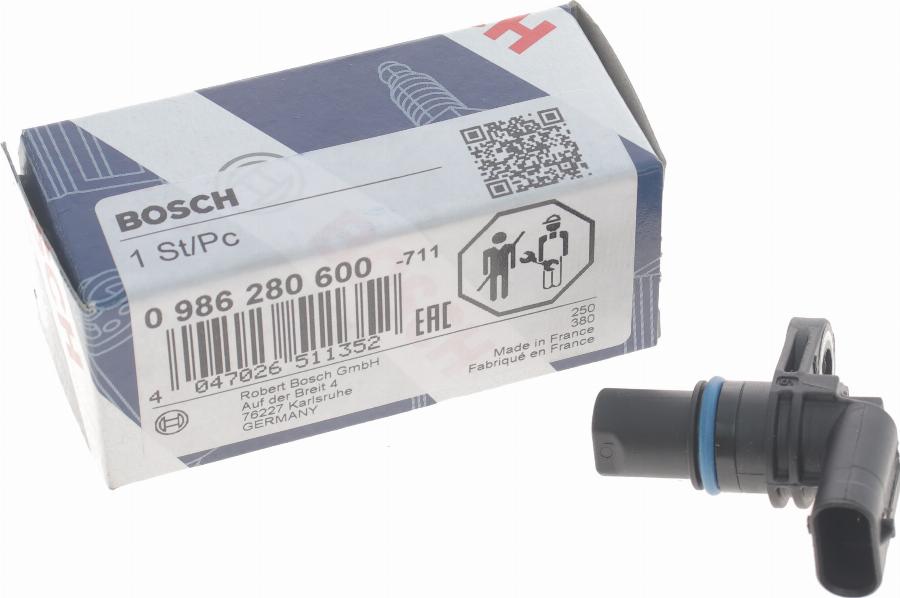 BOSCH 0 986 280 600 - Sensore, Posizione albero a camme www.autoricambit.com