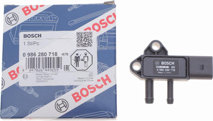 BOSCH 0 986 280 718 - Sensore, Pressione gas scarico www.autoricambit.com