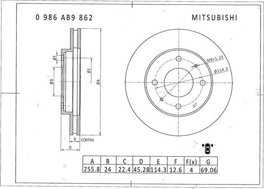 BOSCH 0 986 AB9 862 - Discofreno www.autoricambit.com