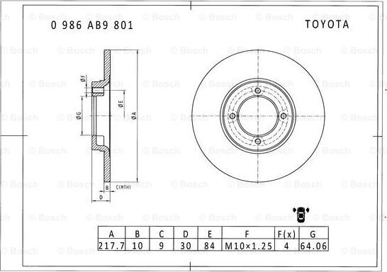 BOSCH 0 986 AB9 801 - Discofreno www.autoricambit.com