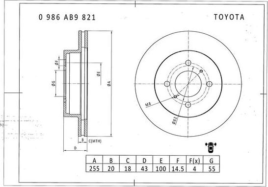 BOSCH 0 986 AB9 821 - Discofreno www.autoricambit.com