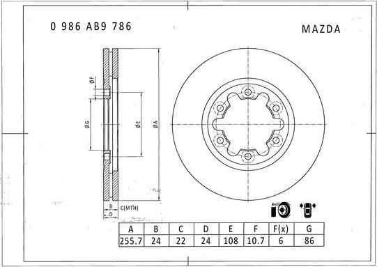 BOSCH 0 986 AB9 786 - Discofreno www.autoricambit.com