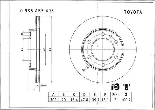 BOSCH 0 986 AB5 495 - Discofreno www.autoricambit.com