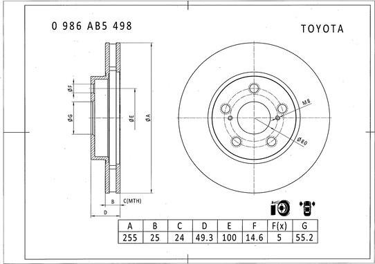 BOSCH 0 986 AB5 498 - Discofreno www.autoricambit.com