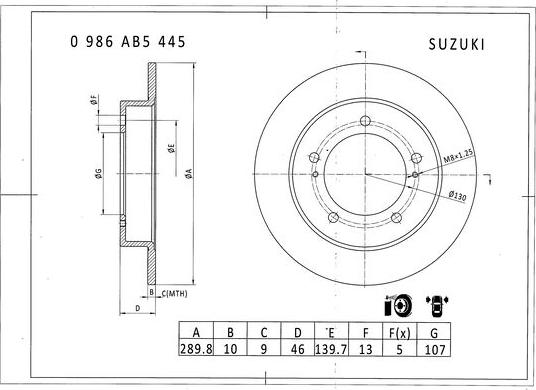 BOSCH 0 986 AB5 445 - Discofreno www.autoricambit.com